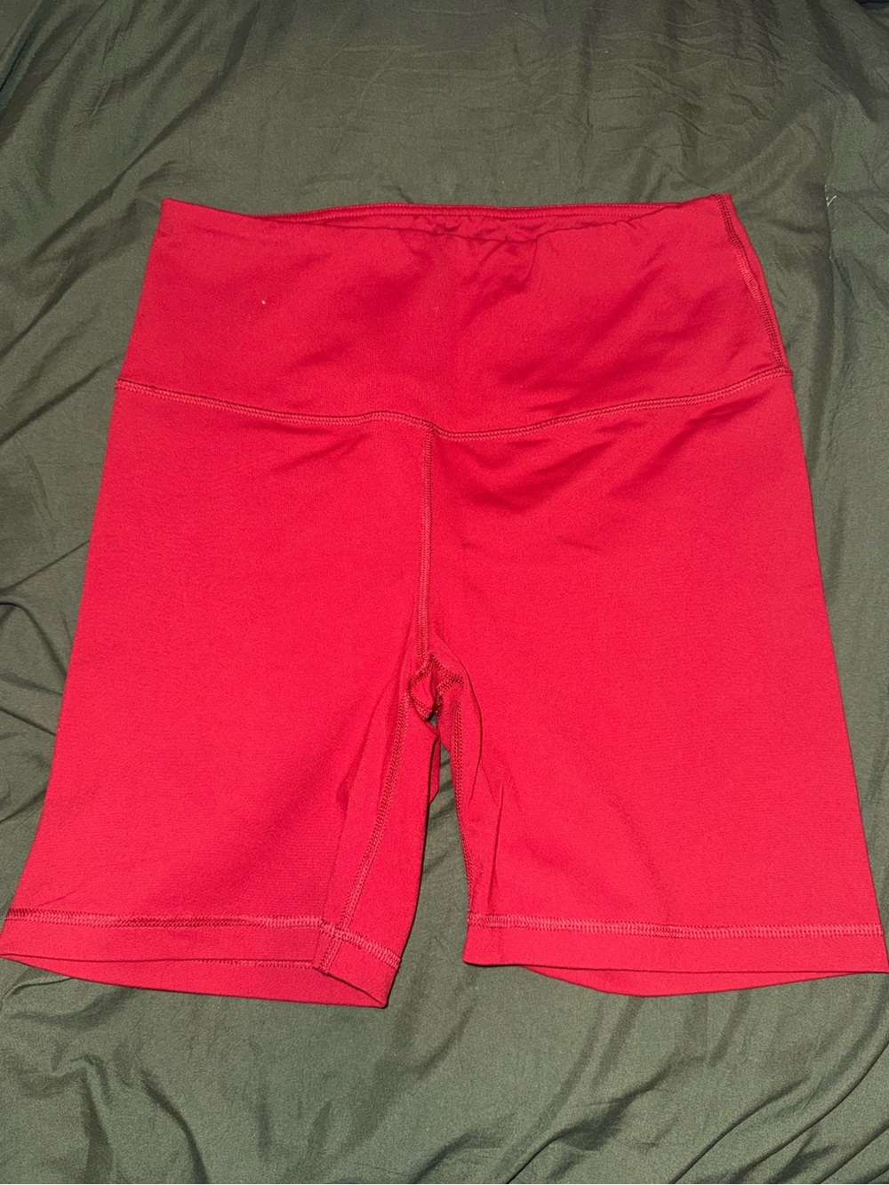 90 Degree By Reflex Women’s High-Rise Red Bike Shorts